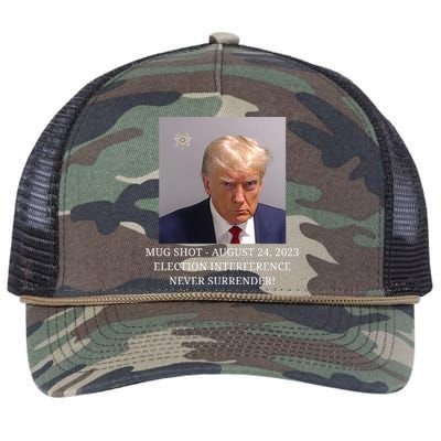 Trump Mug Shot Donald J Trump Mugshot Retro Rope Trucker Hat Cap