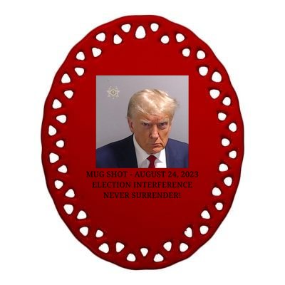 Trump Mug Shot Donald J Trump Mugshot Ceramic Oval Ornament