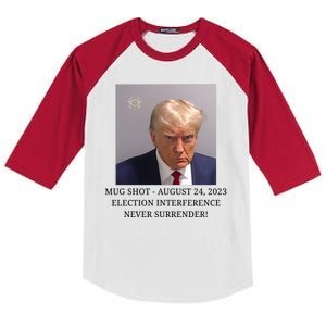 Trump Mug Shot Donald J Trump Mugshot Kids Colorblock Raglan Jersey