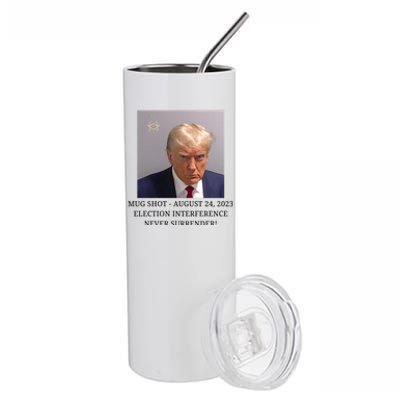 Trump Mug Shot Donald J Trump Mugshot Stainless Steel Tumbler