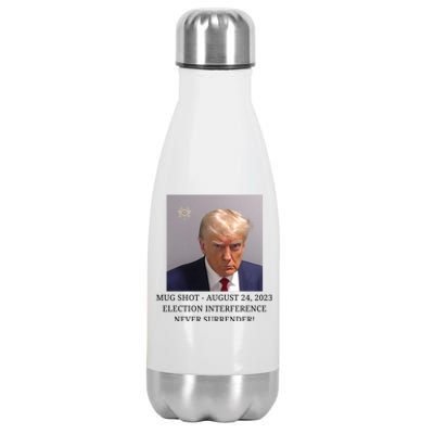 Trump Mug Shot Donald J Trump Mugshot Stainless Steel Insulated Water Bottle