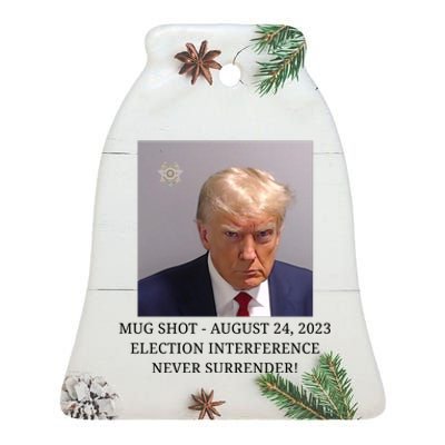 Trump Mug Shot Donald J Trump Mugshot Ceramic Bell Ornament