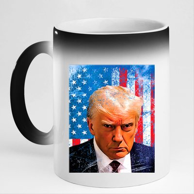 Trump Mug Shot Patriotic Jumbo Size 11oz Black Color Changing Mug