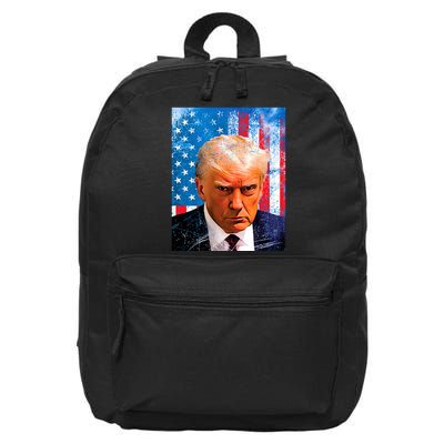 Trump Mug Shot Patriotic Jumbo Size 16 in Basic Backpack