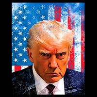 Trump Mug Shot Patriotic Jumbo Size Tie-Dye T-Shirt