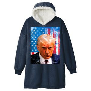 Trump Mug Shot Patriotic Jumbo Size Hooded Wearable Blanket