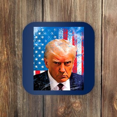 Trump Mug Shot Patriotic Jumbo Size Coaster