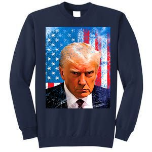 Trump Mug Shot Patriotic Jumbo Size Tall Sweatshirt