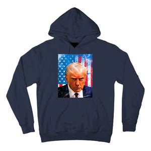 Trump Mug Shot Patriotic Jumbo Size Tall Hoodie