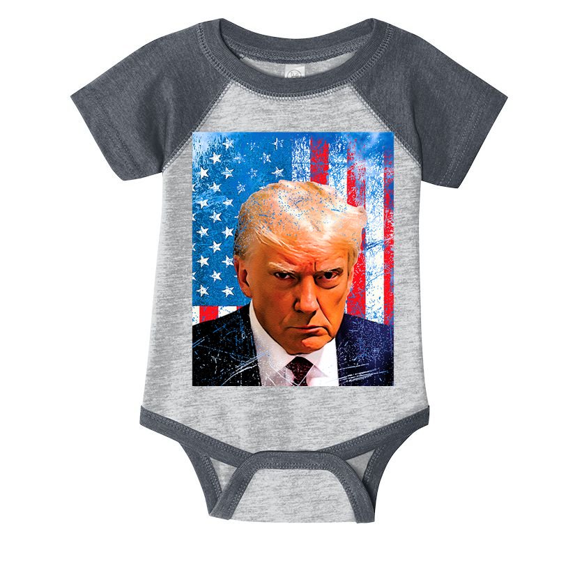 Trump Mug Shot Patriotic Jumbo Size Infant Baby Jersey Bodysuit