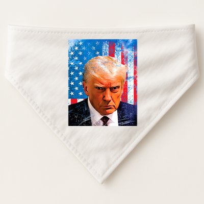 Trump Mug Shot Patriotic Jumbo Size USA-Made Doggie Bandana