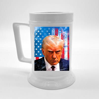 Trump Mug Shot Patriotic Jumbo Size Beer Stein