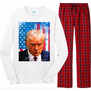 Trump Mug Shot Patriotic Jumbo Size Long Sleeve Pajama Set