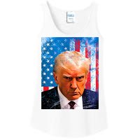 Trump Mug Shot Patriotic Jumbo Size Ladies Essential Tank