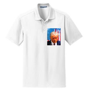 Trump Mug Shot Patriotic Jumbo Size Dry Zone Grid Polo