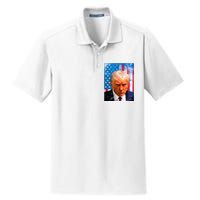 Trump Mug Shot Patriotic Jumbo Size Dry Zone Grid Polo