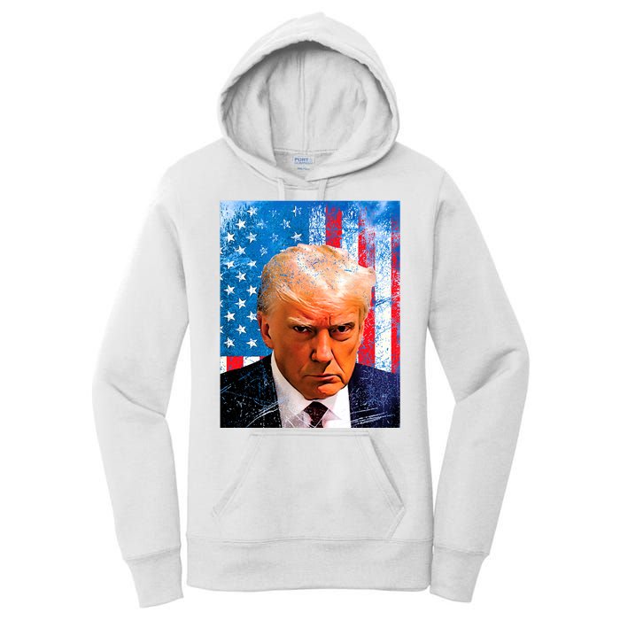 Trump Mug Shot Patriotic Jumbo Size Women's Pullover Hoodie