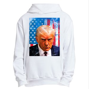 Trump Mug Shot Patriotic Jumbo Size Urban Pullover Hoodie