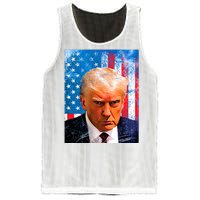 Trump Mug Shot Patriotic Jumbo Size Mesh Reversible Basketball Jersey Tank