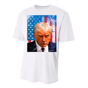 Trump Mug Shot Patriotic Jumbo Size Performance Sprint T-Shirt