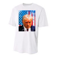 Trump Mug Shot Patriotic Jumbo Size Youth Performance Sprint T-Shirt