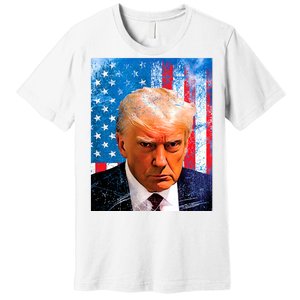 Trump Mug Shot Patriotic Jumbo Size Premium T-Shirt