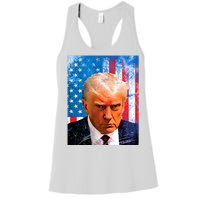 Trump Mug Shot Patriotic Jumbo Size Women's Racerback Tank