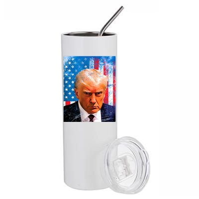 Trump Mug Shot Patriotic Jumbo Size Stainless Steel Tumbler