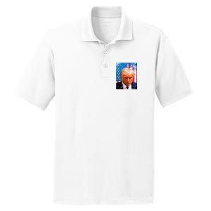 Trump Mug Shot Patriotic Jumbo Size PosiCharge RacerMesh Polo