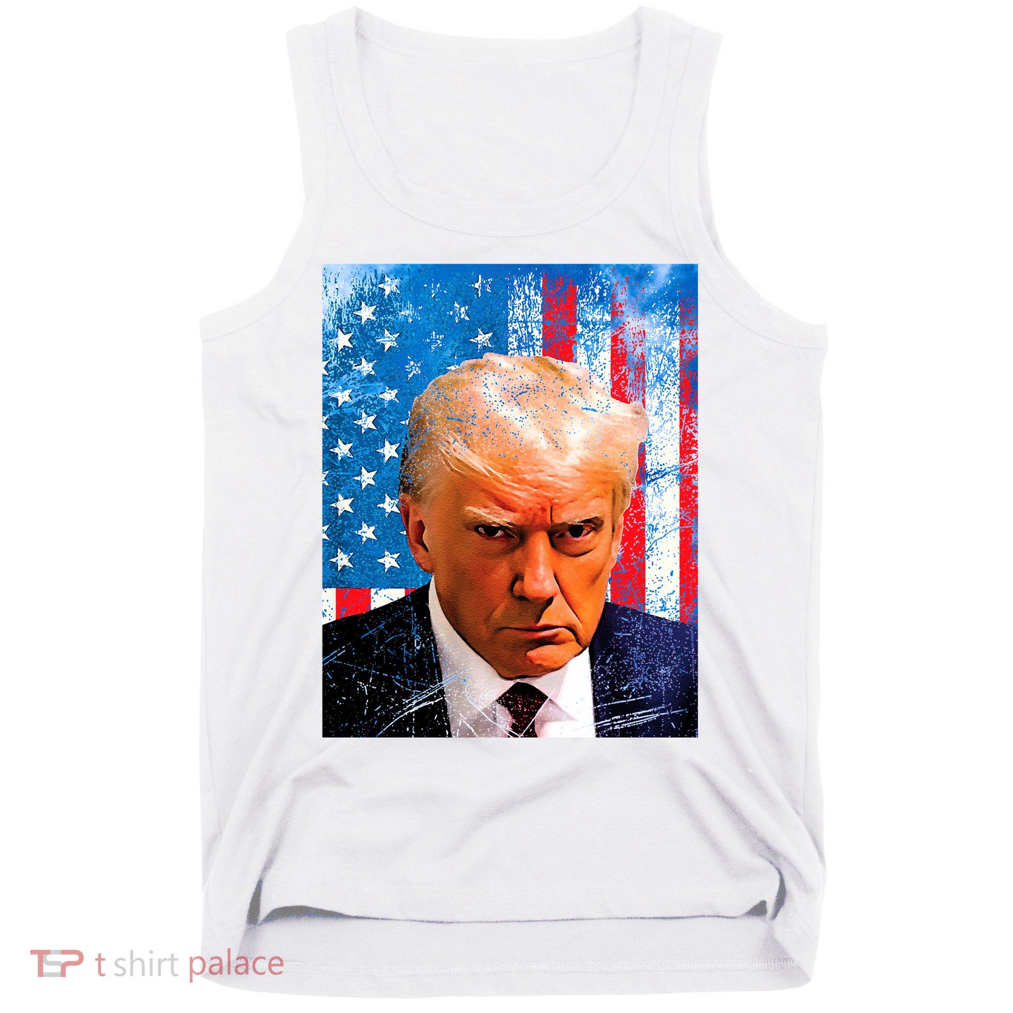 Trump Mug Shot Patriotic Jumbo Size Tank Top