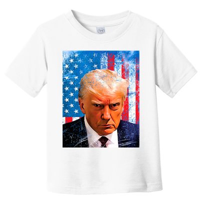 Trump Mug Shot Patriotic Jumbo Size Toddler T-Shirt