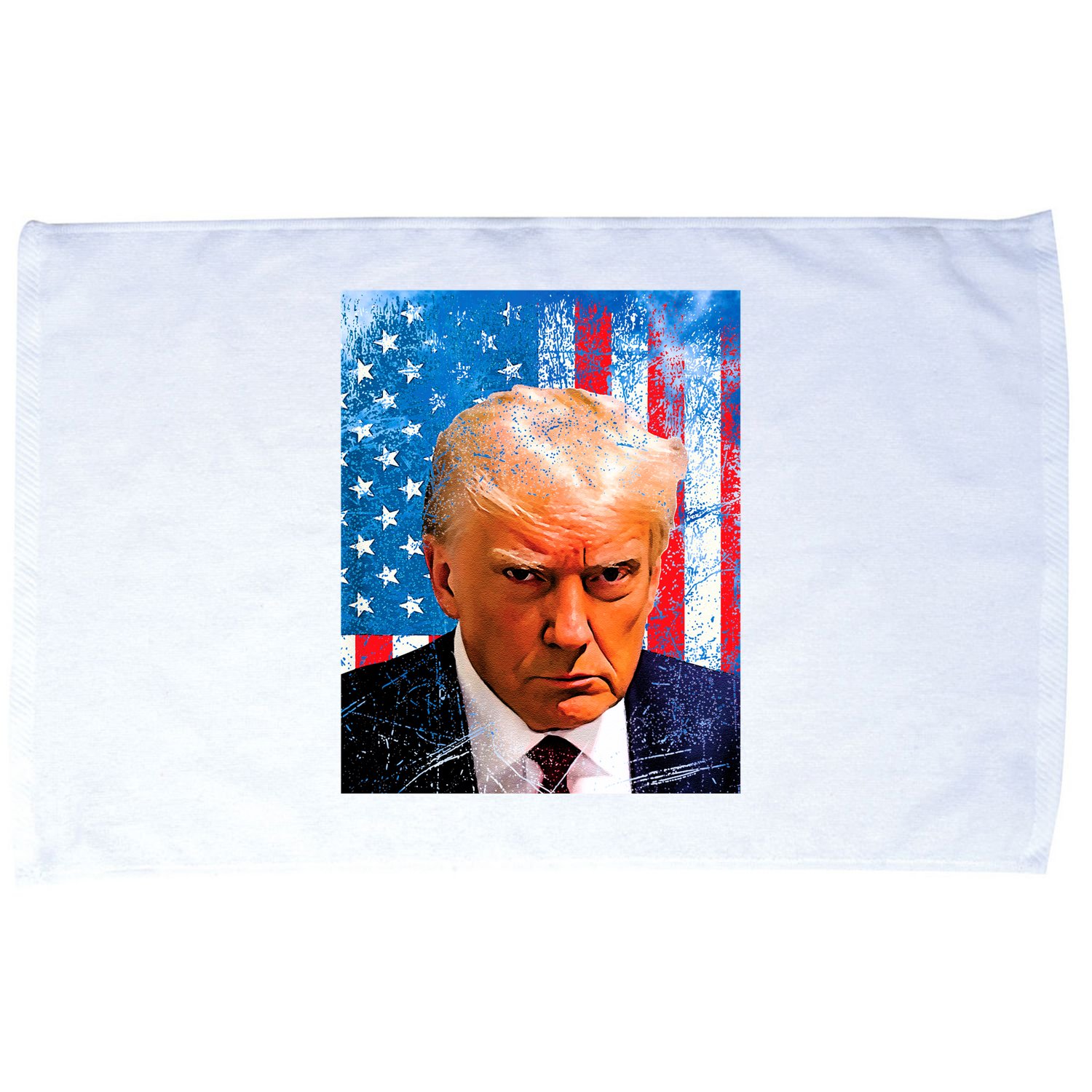 Trump Mug Shot Patriotic Jumbo Size Microfiber Hand Towel