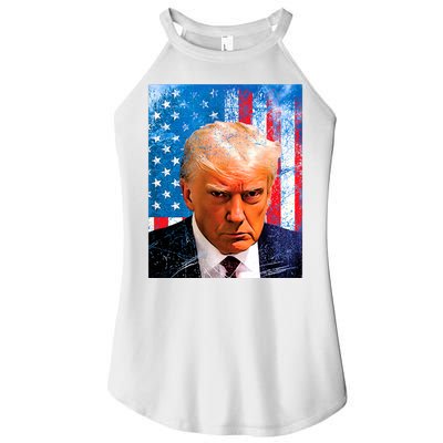 Trump Mug Shot Patriotic Jumbo Size Women's Perfect Tri Rocker Tank