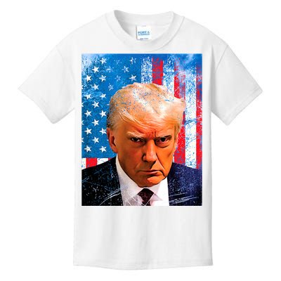 Trump Mug Shot Patriotic Jumbo Size Kids T-Shirt