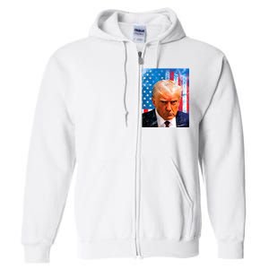 Trump Mug Shot Patriotic Jumbo Size Full Zip Hoodie