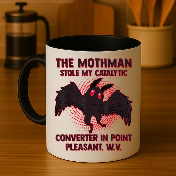 The Mothman Stole My Catalytic Converter In Point Mug