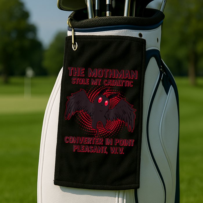The Mothman Stole My Catalytic Converter In Point Golf Towel