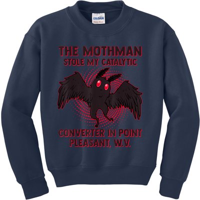 The Mothman Stole My Catalytic Converter In Point Kids Sweatshirt