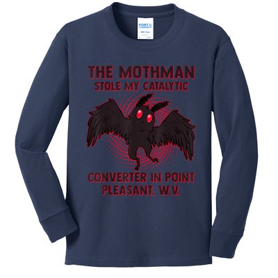 The Mothman Stole My Catalytic Converter In Point Kids Long Sleeve Shirt