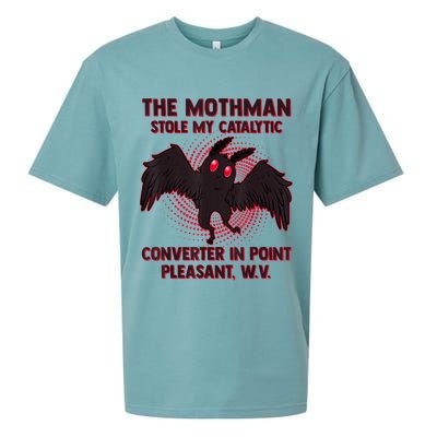 The Mothman Stole My Catalytic Converter In Point Sueded Cloud Jersey T-Shirt