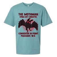 The Mothman Stole My Catalytic Converter In Point Sueded Cloud Jersey T-Shirt