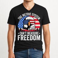 The Metric System CanT Measure Freedom Eagle 4th Of July V-Neck T-Shirt