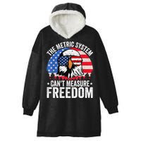 The Metric System CanT Measure Freedom Eagle 4th Of July Hooded Wearable Blanket