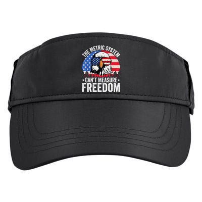 The Metric System CanT Measure Freedom Eagle 4th Of July Adult Drive Performance Visor