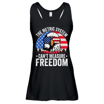 The Metric System CanT Measure Freedom Eagle 4th Of July Ladies Essential Flowy Tank