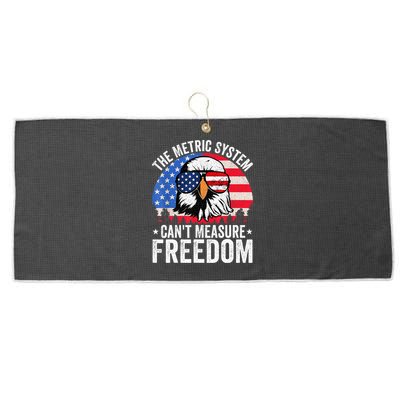 The Metric System CanT Measure Freedom Eagle 4th Of July Large Microfiber Waffle Golf Towel