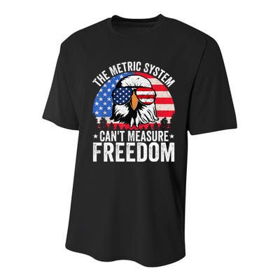 The Metric System CanT Measure Freedom Eagle 4th Of July Youth Performance Sprint T-Shirt