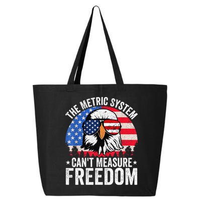 The Metric System CanT Measure Freedom Eagle 4th Of July 25L Jumbo Tote