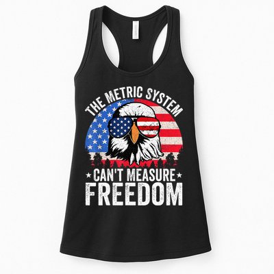 The Metric System CanT Measure Freedom Eagle 4th Of July Womens Tank Top