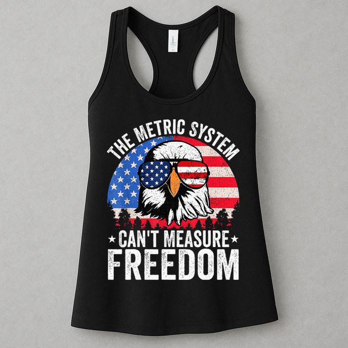 The Metric System CanT Measure Freedom Eagle 4th Of July Womens Tank Top